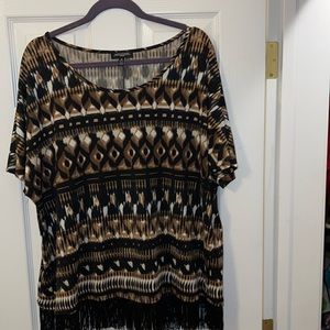 Notations 1X Blouse with fringe